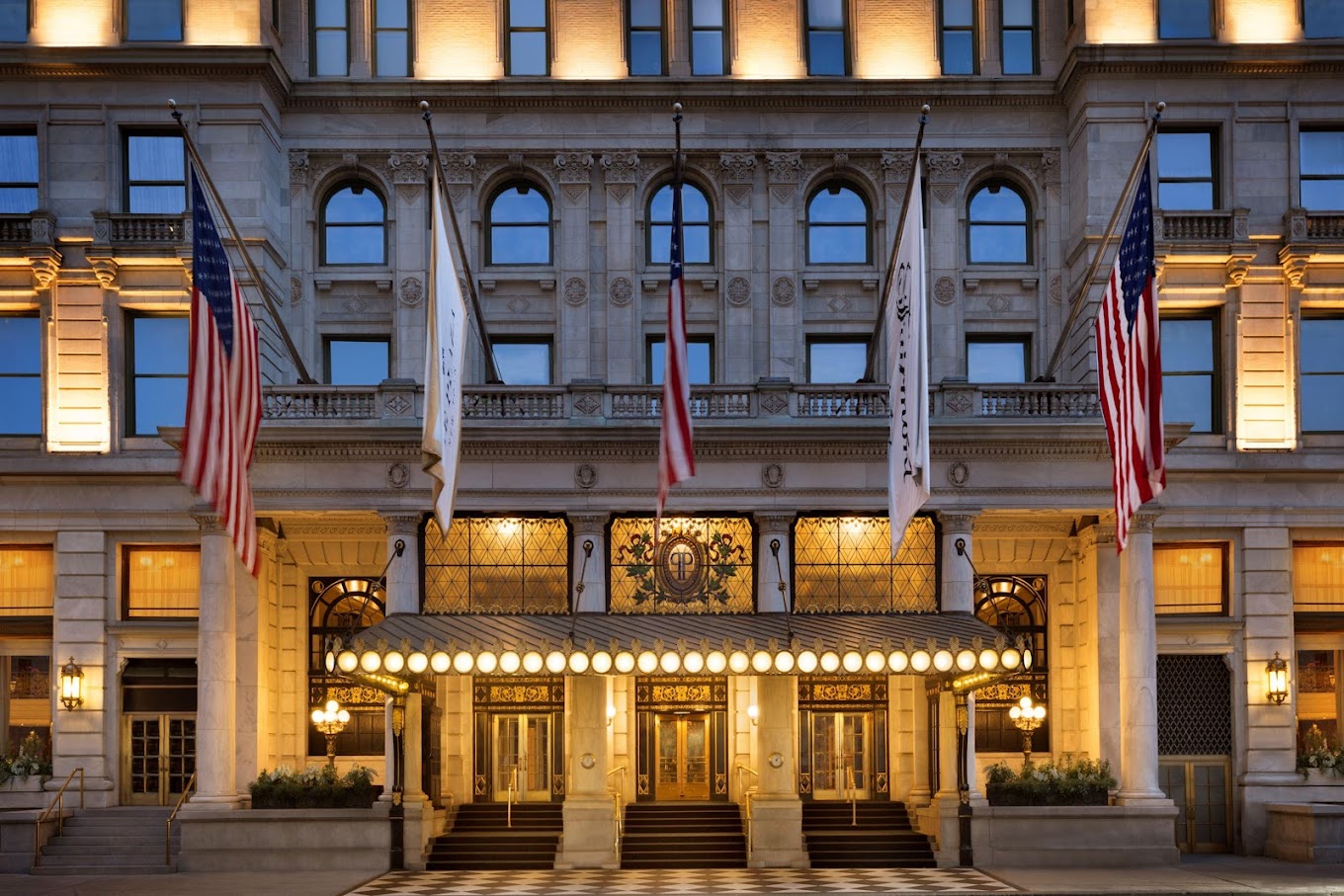 The entrance of The Plaza Hotel in New York